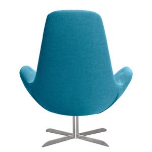 Fauteuil Houston III geweven stof Geweven stof Anda II: Turquoise - Roestvrij staal