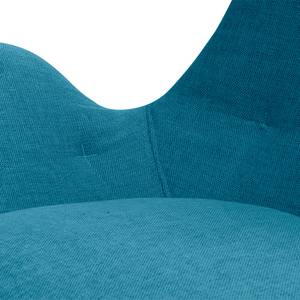 Fauteuil Houston III geweven stof Geweven stof Anda II: Turquoise - Roestvrij staal