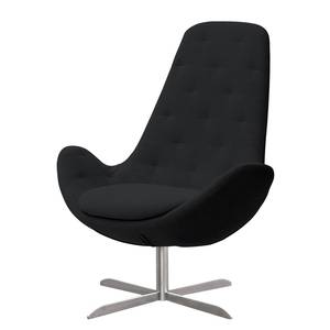 Fauteuil Houston III Tissu Tissu Saia: Anthracite - Acier inoxydable