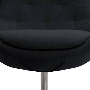 Fauteuil Houston III Tissu Tissu Saia: Anthracite - Acier inoxydable