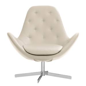 Sessel Houston IV Echtleder Echtleder Neka: Creme - Chrom