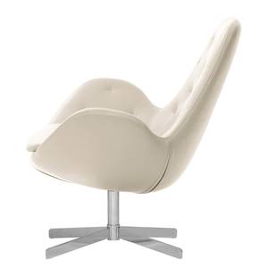 Sessel Houston IV Echtleder Echtleder Neka: Creme - Chrom