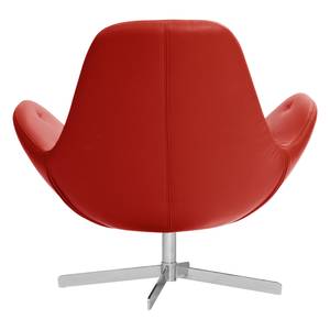 Fauteuil Houston IV echt leer Echt leer Neka: Rood - Chrome