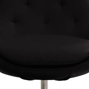 Fauteuil Houston IV echt leer Echt leer Neka: Zwart - Chrome