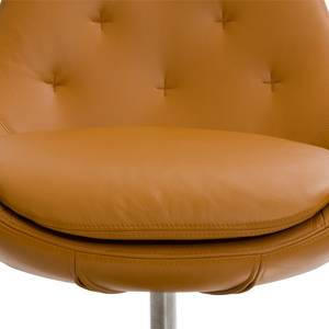 Fauteuil Houston IV Cuir véritable Cuir véritable Neka : Cognac - Acier inoxydable