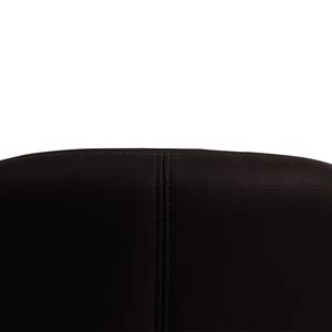 Fauteuil Houston IV Cuir véritable Cuir véritable Neka : Marron foncé - Acier inoxydable