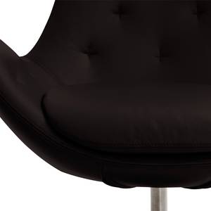 Fauteuil Houston IV Cuir véritable Cuir véritable Neka : Marron foncé - Acier inoxydable