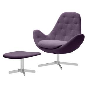 Fauteuil Houston IV geweven stof Geweven stof Anda II: Paars - Chrome