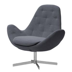 Fauteuil Houston IV geweven stof Geweven stof Milan: Antraciet - Chrome