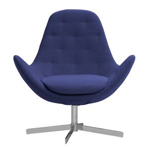 Fauteuil Houston IV Tissu Tissu Milan : Bleu foncé - Chrome