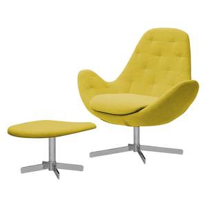 Fauteuil Houston IV geweven stof Geweven stof Milan: Geel - Chrome