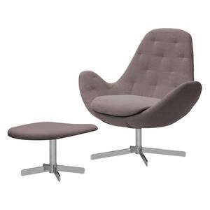 Fauteuil Houston IV Tissu Tissu Milan : Gris-Marron - Chrome