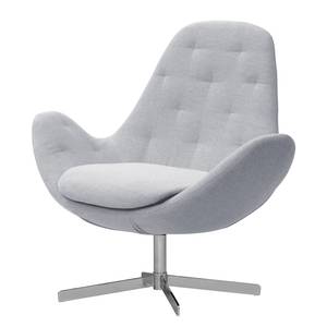 Fauteuil Houston IV geweven stof Geweven stof Milan: Lichtgrijs - Chrome