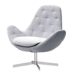 Fauteuil Houston IV geweven stof Geweven stof Saia: Lichtgrijs - Chrome