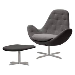 Fauteuil Houston IV Tissu Tissu Anda II : Anthracite - Acier inoxydable