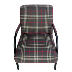 Fauteuil Hoxie geweven stof - Donkergrijs/rood