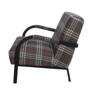 Fauteuil Hoxie Tissu - Gris foncé / Rouge