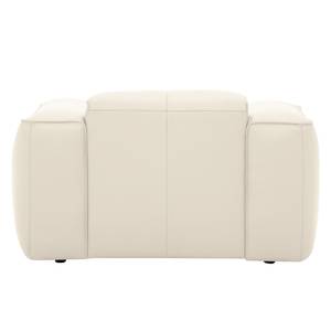 Fauteuil Hudson Tissu Cuir véritable Neka : Crème