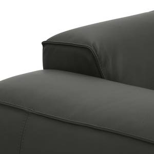 Fauteuil Hudson Tissu Cuir véritable Neka : Gris