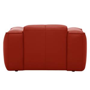 Fauteuil Hudson geweven stof Echt leer Neka: Rood