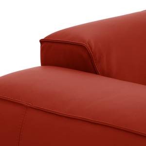 Fauteuil Hudson geweven stof Echt leer Neka: Rood