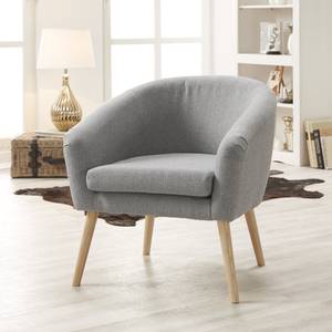 Fauteuil Ida II geweven stof beige - Grijs