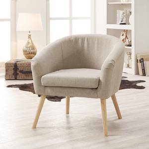 Fauteuil Ida I geweven stof beige