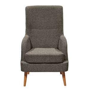 Fauteuil Jaren geweven stof - Bruin/grijs