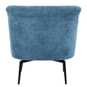 Fauteuil Jonas zwart fluweel - Vintage blauw