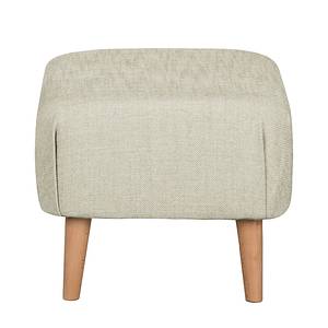 Sessel Juna Strukturstoff/Webstoff - Fischgrätmuster Beige - Mit Hocker