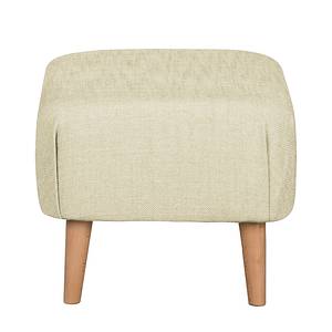 Sessel Juna Strukturstoff/Webstoff - Fischgrätmuster Türkis/Beige - Mit Hocker