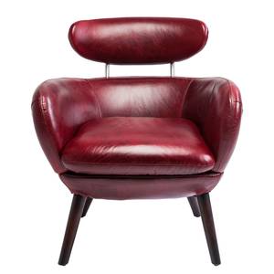 Fauteuil Jupiter Cuir véritable - Rouge bordeaux