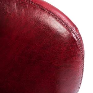 Fauteuil Jupiter Cuir véritable - Rouge bordeaux