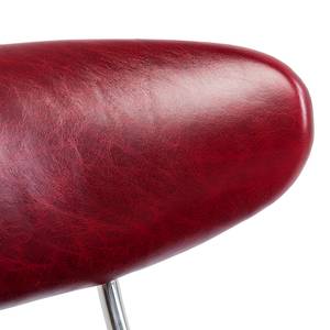 Fauteuil Jupiter echt leer - Wijnrood