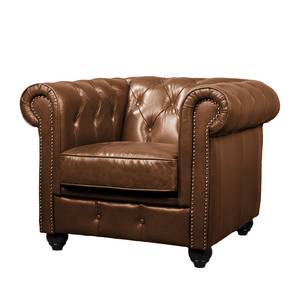 Fauteuil Knighton Cuir véritable - Marron