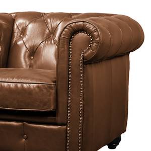 Fauteuil Knighton Cuir véritable - Marron