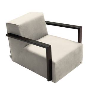 Fauteuil Lazy Imitation cuir aspect vieilli - Beige - Avec repose-pieds