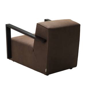 Fauteuil Lazy antiekleren look - Bruin - Met hocker