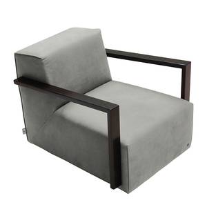 Fauteuil Lazy Imitation cuir aspect vieilli - Gris - Avec repose-pieds