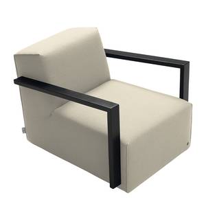 Fauteuil Lazy structuurstof - Beige - Met hocker