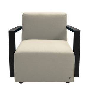 Sessel Lazy Webstoff Beige - Mit Hocker