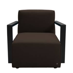 Fauteuil Lazy Tissu structuré - Marron - Avec repose-pieds