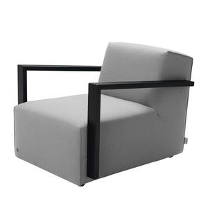 Fauteuil Lazy structuurstof - Lichtgrijs - Met hocker