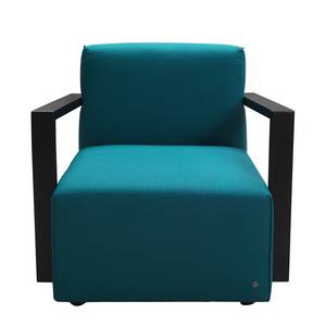 Fauteuil Lazy structuurstof - Petrolblauw - Zonder hocker