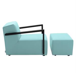 Sessel Lazy Webstoff Himmelblau - Mit Hocker