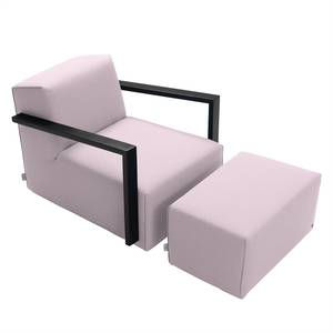 Sessel Lazy Webstoff Lavendel - Mit Hocker