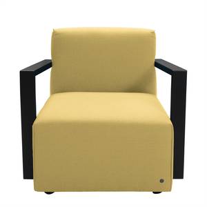 Fauteuil Lazy structuurstof - Maïsgeel - Zonder hocker