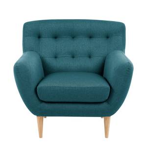 Fauteuil Lemvig geweven stof - Donkerblauw