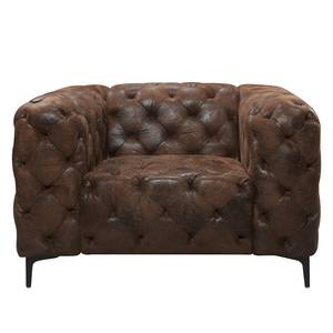 Fauteuil Leominster antiek leren look - bruin