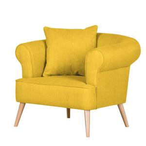 Fauteuil Lilou geweven stof - Mosterdgeel